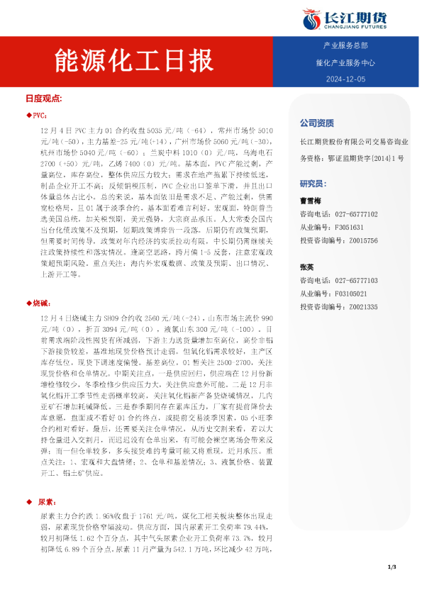 能源化工日报