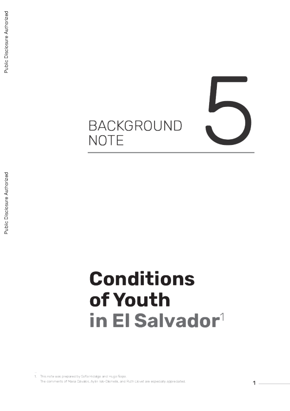 2024年萨尔瓦多贫困与公平评估：改善生活和生计——背景说明5：萨尔瓦多青年的状况