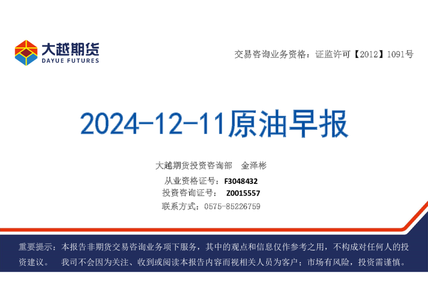 原油早报