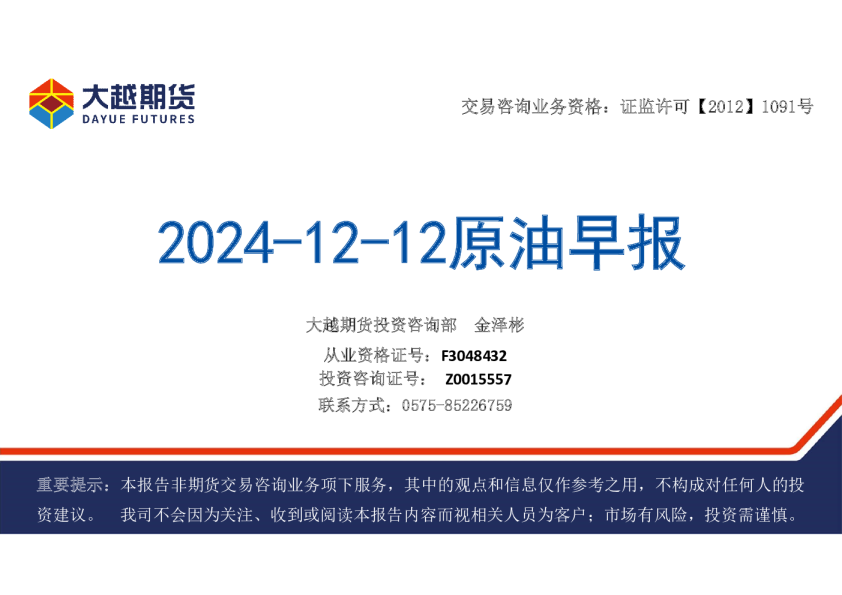 原油早报