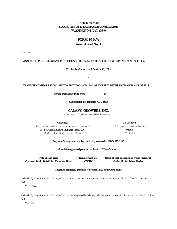 卡拉沃养殖 2023年度报告