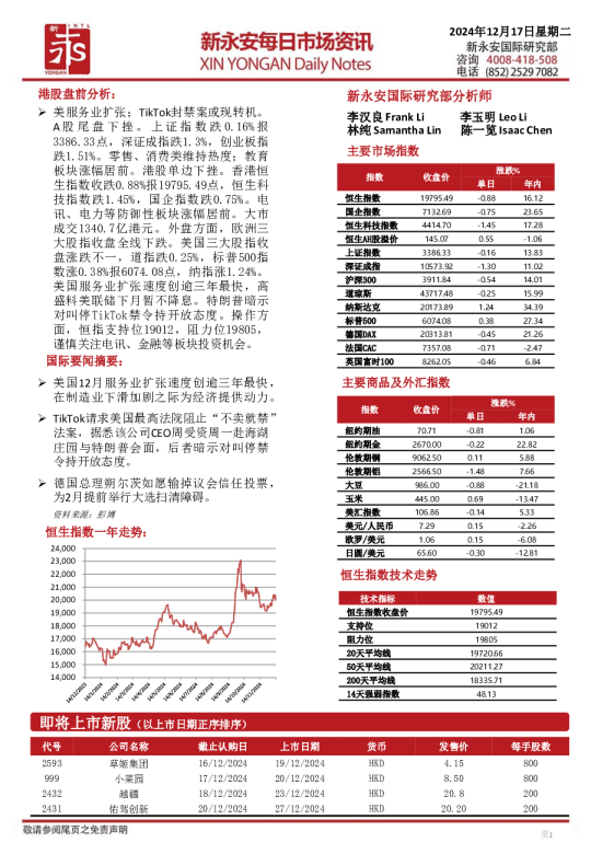 新永安每日市场资讯