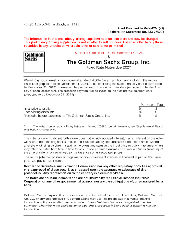 高盛美股招股说明书(2024-12-18版)