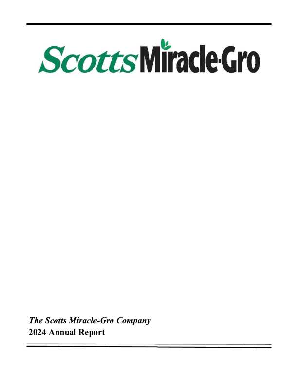 Scotts Miracle Gro Company Investor Relations The Scotts Miracle-Gro Co 2023年度报告
