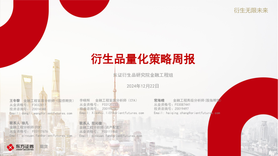 衍生品量化策略周报