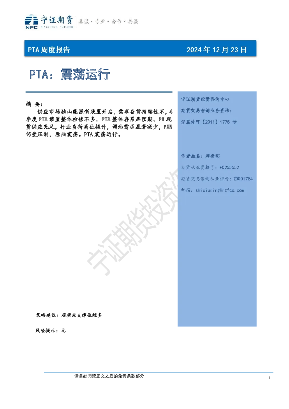 报告封面