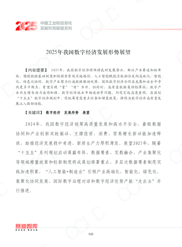 2025年我国数字经济发展形势展望