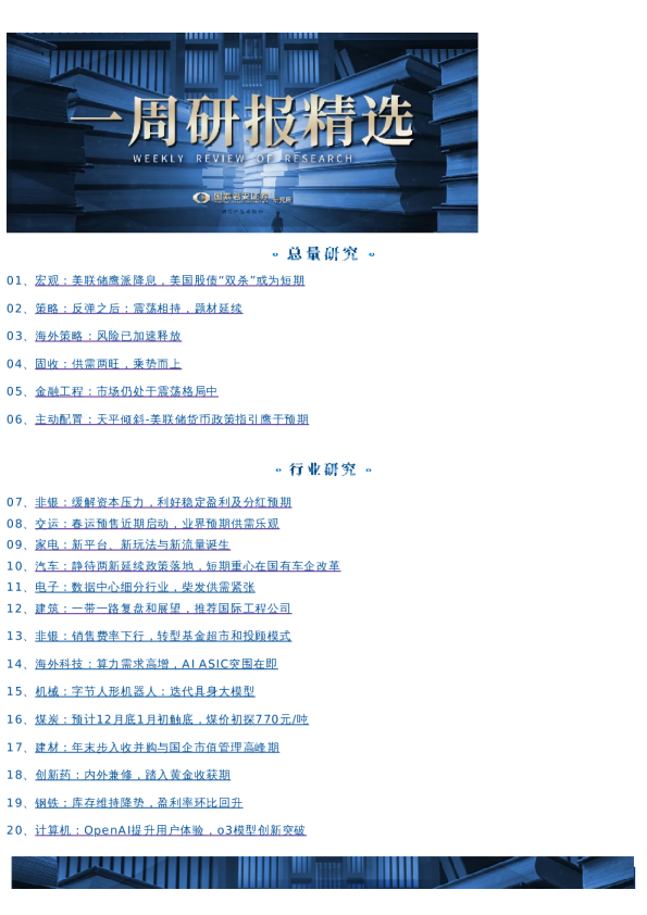 国君研究|一周研选 1223-1228