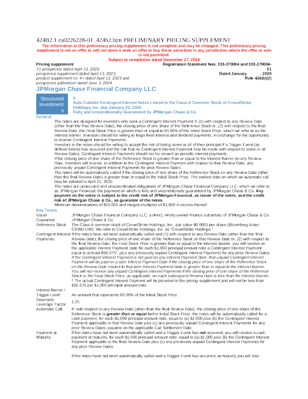 摩根大通美股招股说明书(2024-12-30版)