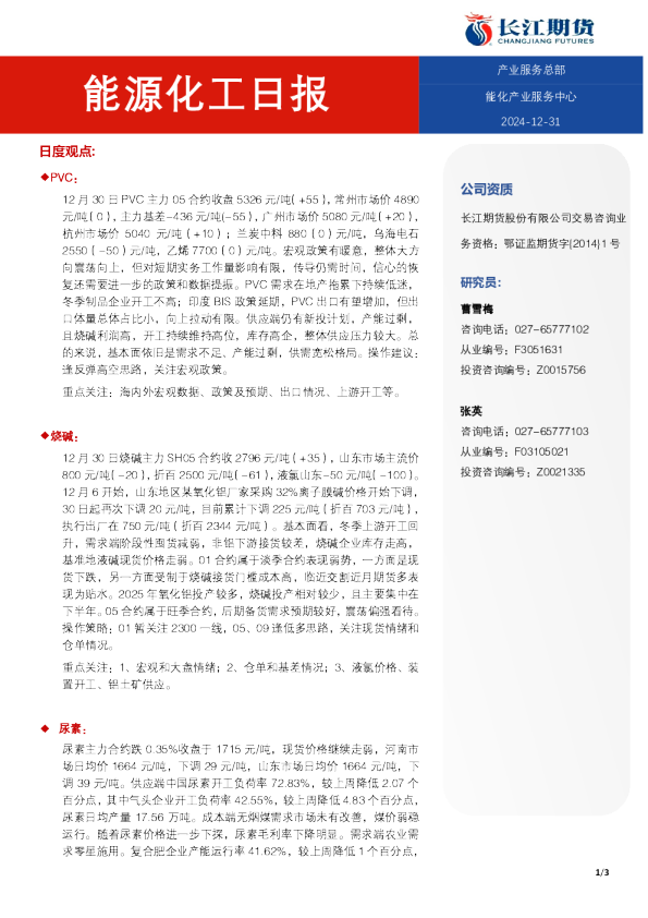 能源化工日报