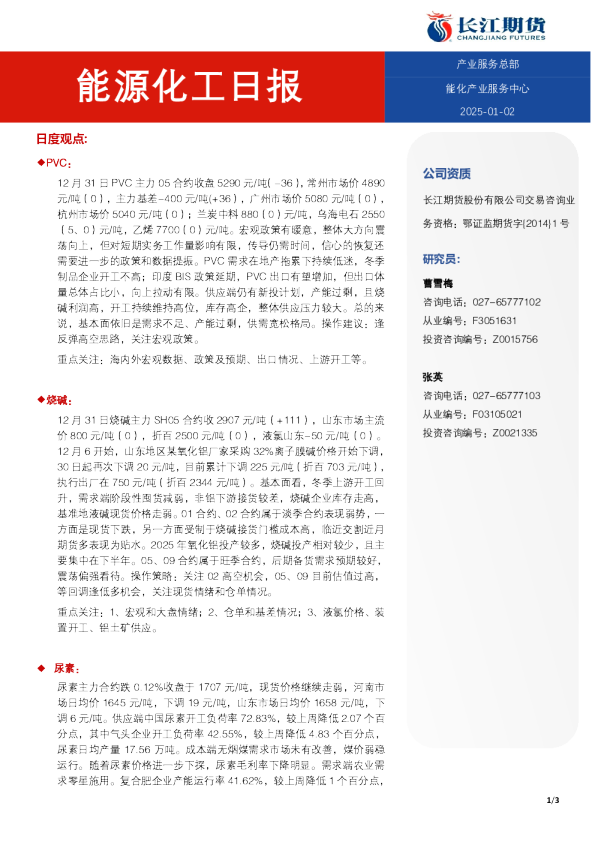 能源化工日报