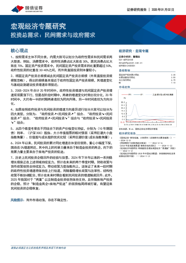 宏观经济专题研究:投资总需求:民间需求与政府需求