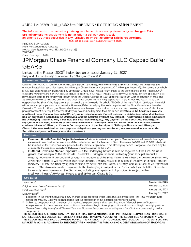 摩根大通美股招股说明书(2025-01-06版)