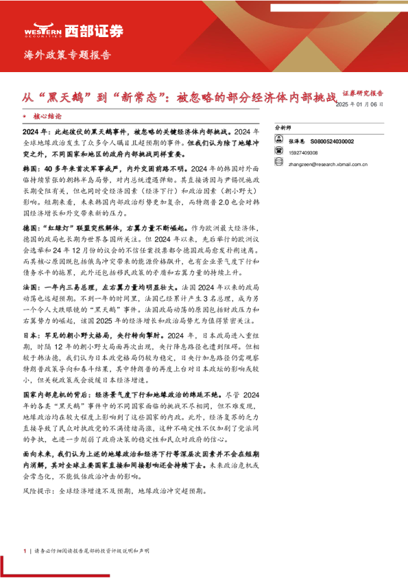 从“黑天鹅”到“新常态”，被忽略的部分经济体内部挑战