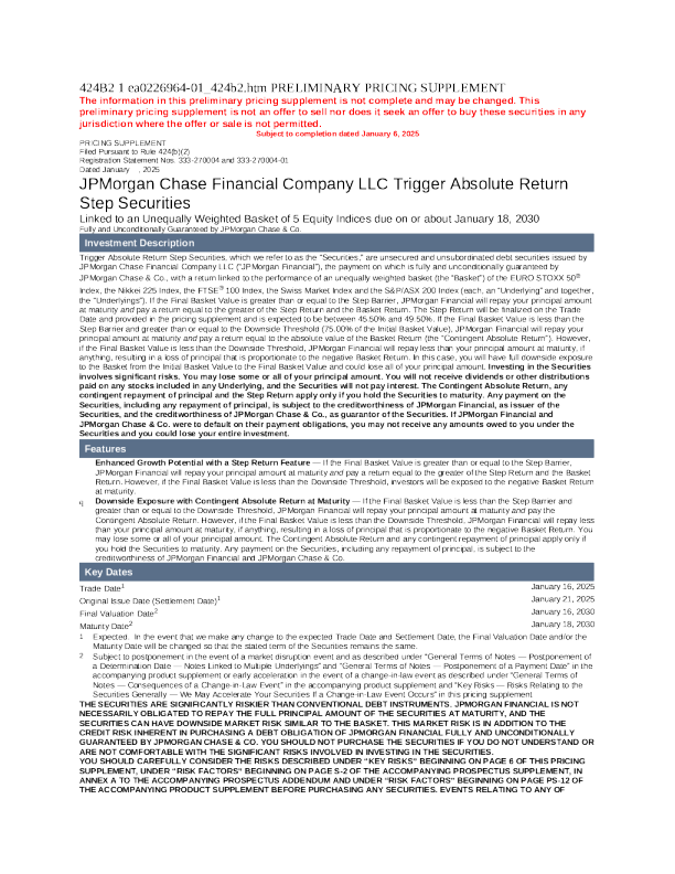 摩根大通美股招股说明书(2025-01-07版)