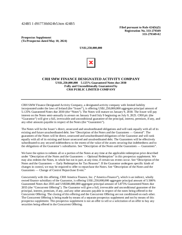 CRH 水泥美股  股说手册 (2025 - 01 - 07 版)