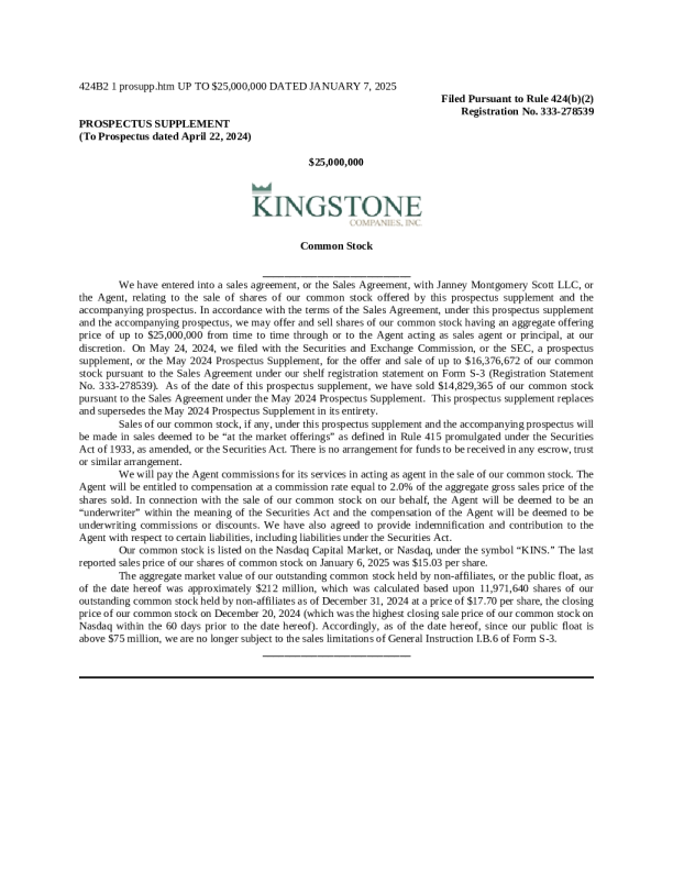 金石保险美股招股说明书(2025-01-07版)