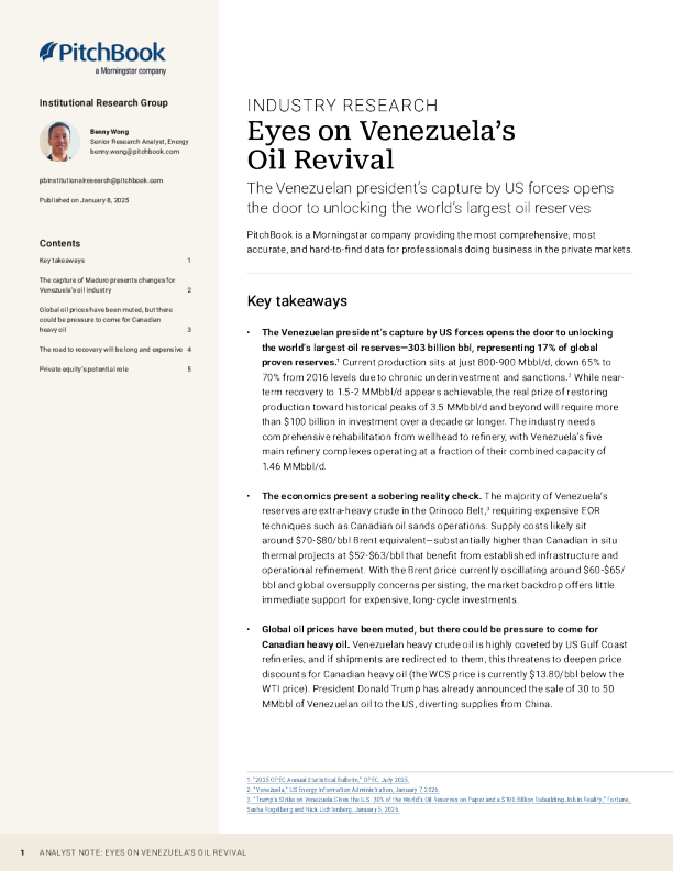 分析师笔记：关注委内瑞拉的石油复兴