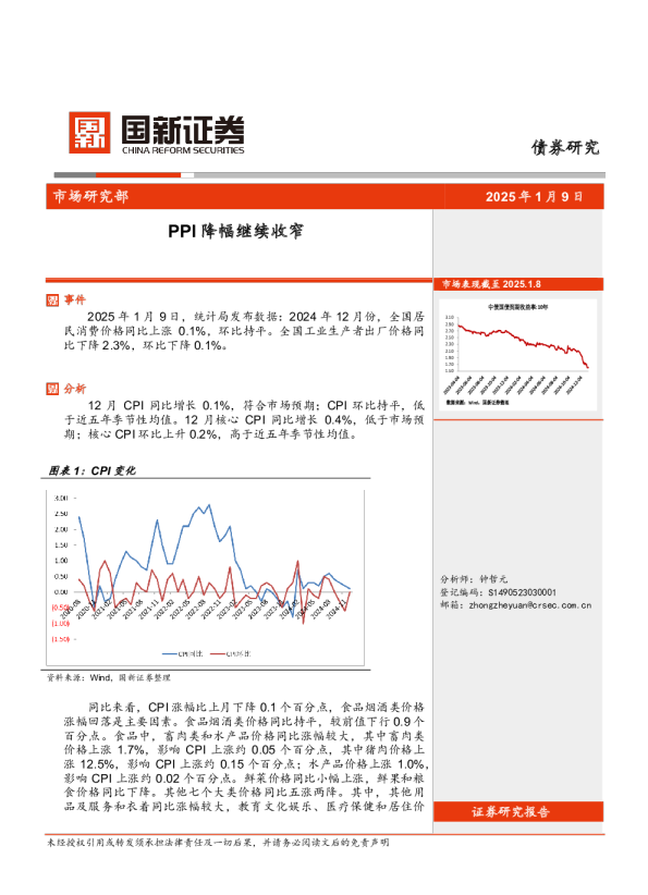 PPI降幅继续收窄