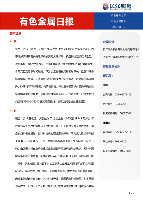 有色金属日报