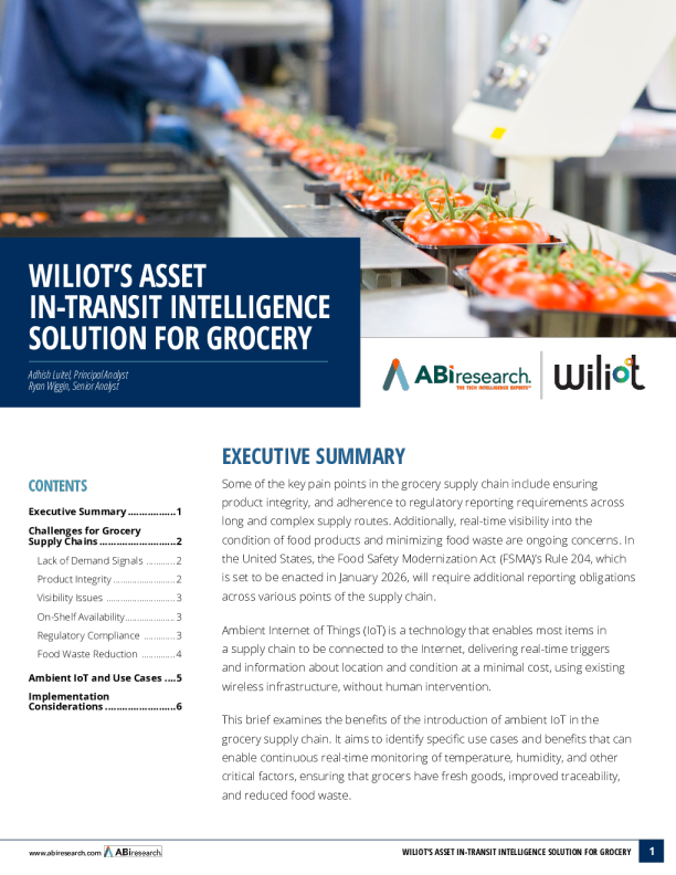 Wiliot 的杂货资产在途智能解决方案