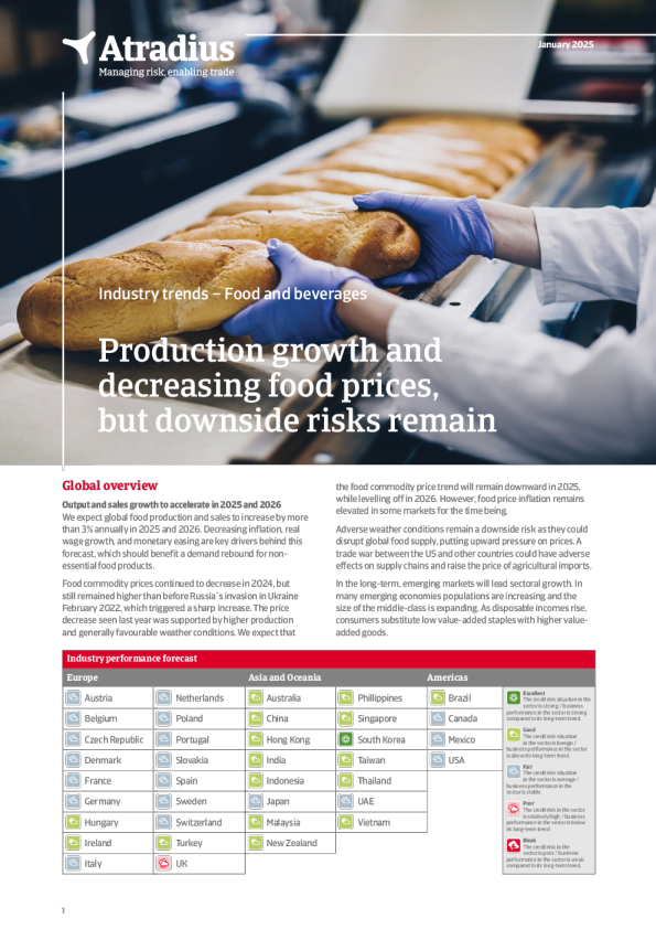 2025年1月食品行业趋势