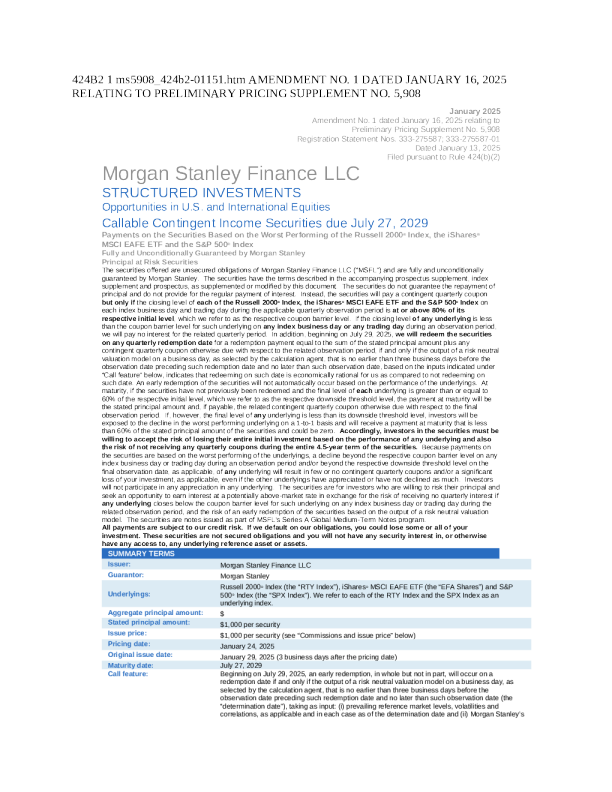 摩根士丹利美股招股说明书(2025-01-16版)