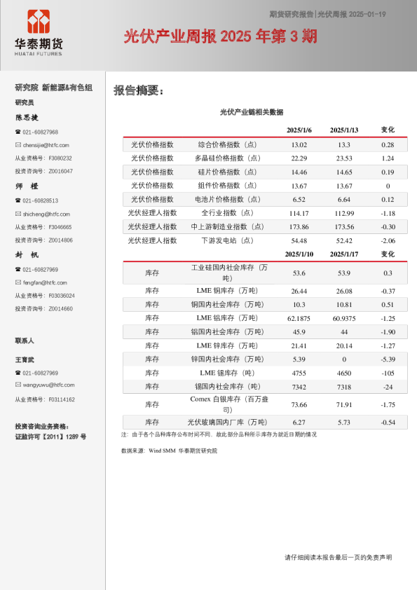 光伏产业周报2025年第3期