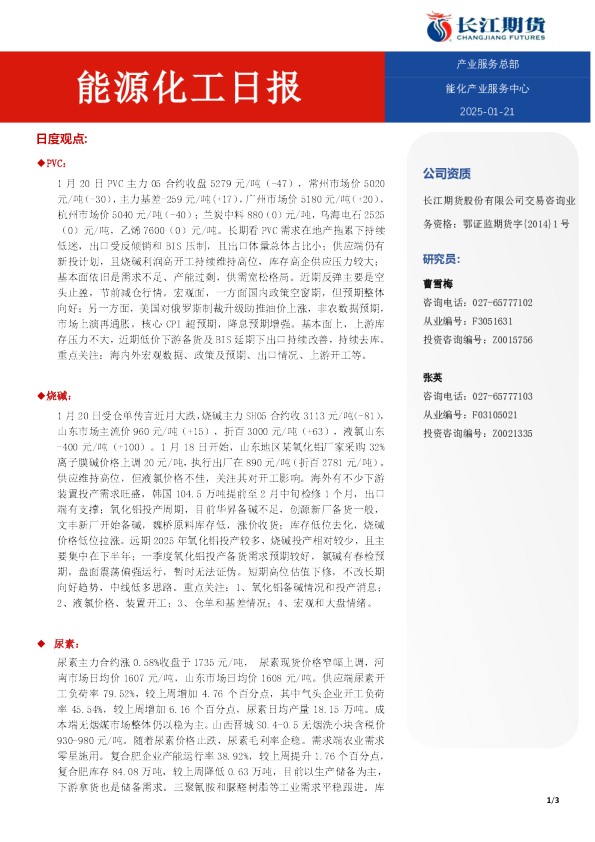 能源化工日报
