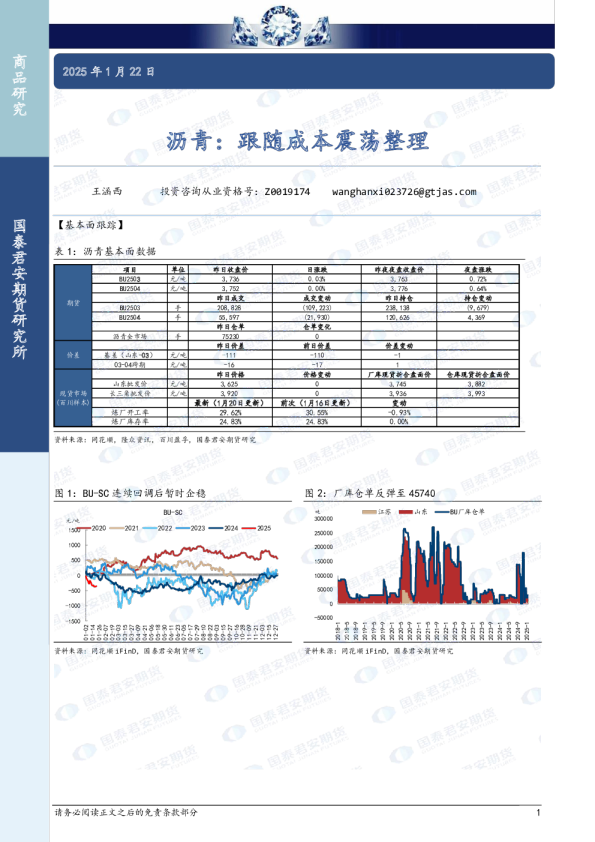 沥青：跟随成本震荡整理