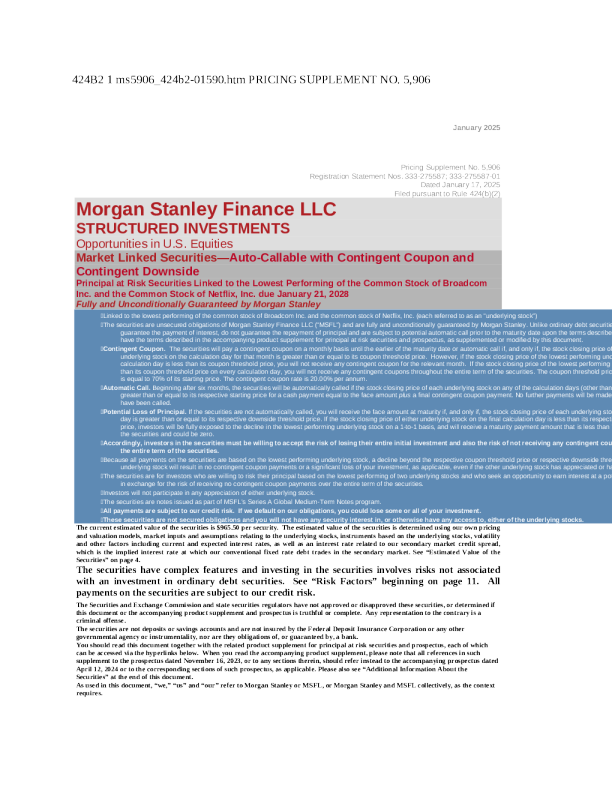 摩根士丹利美股招股说明书(2025-01-22版)