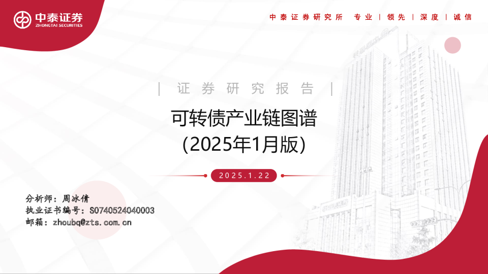 可转债产业链图谱(2025年1月版)
