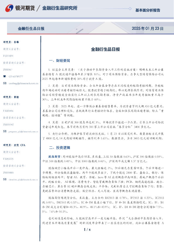 金融衍生品日报