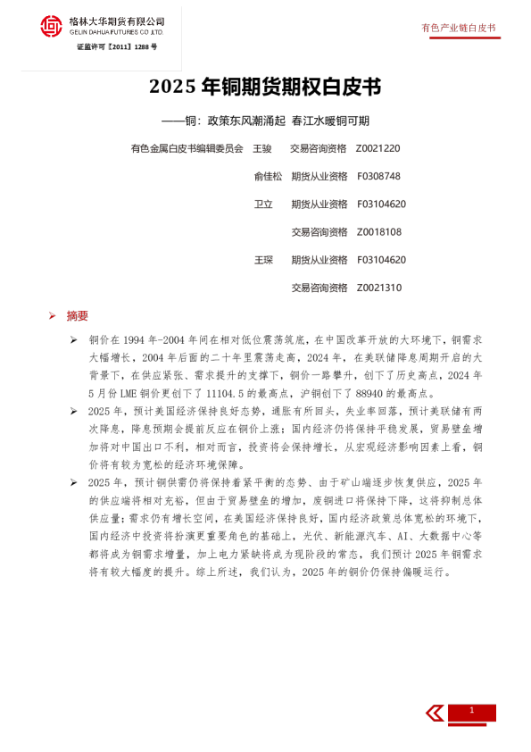 白皮书——铜2025