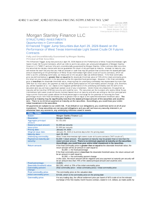 摩根士丹利美股招股说明书(2025-01-28版)