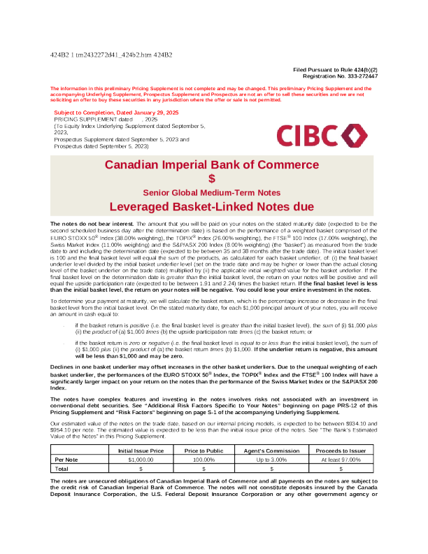加拿大帝国商业银行美股招股说明书(2025-01-29版)