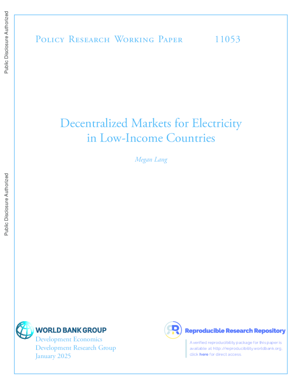低收入国家电力去中心化市场