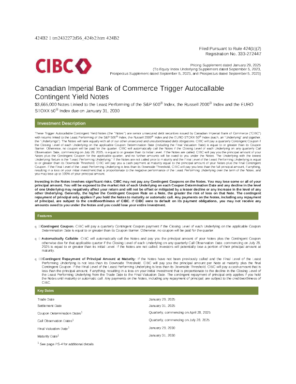 加拿大帝国商业银行美股招股说明书(2025-01-30版)