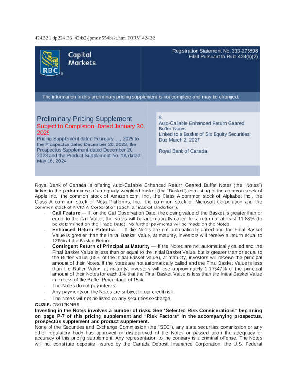 加拿大皇家银行美股招股说明书(2025-01-31版)