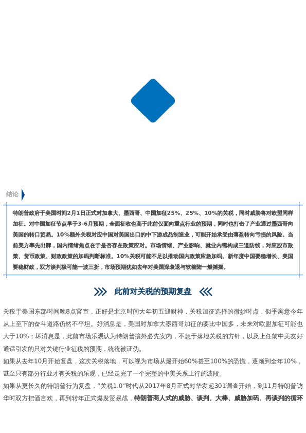 【市场聚焦】宏观:10%关税是否带来政策加码