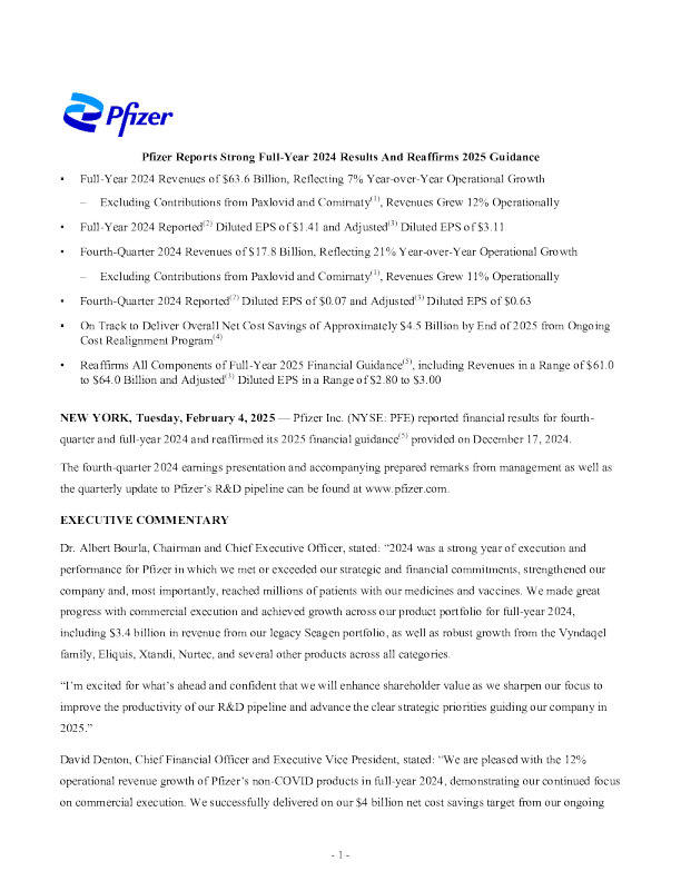 辉瑞 2024年度报告