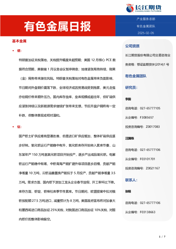 有色金属日报