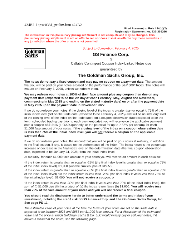 高盛美股招股说明书(2025-02-05版)