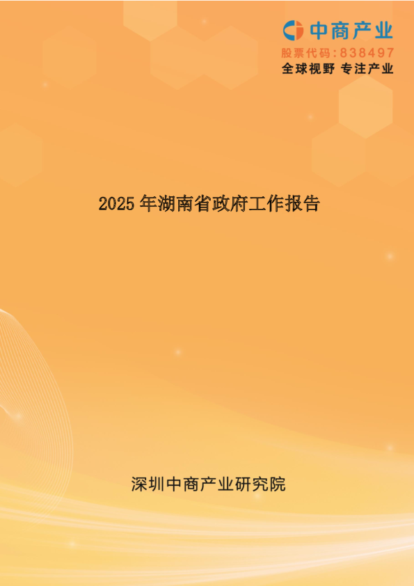 2025年湖南省政府工作报告（全文）