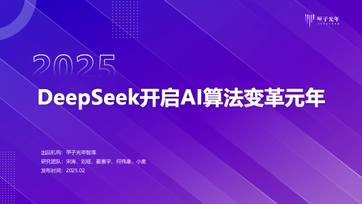 2025年DeepSeeK开启AI算法变革元年