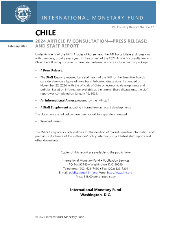 Chile: 2024 Article IV Consultation-Press Release; and Staff Report