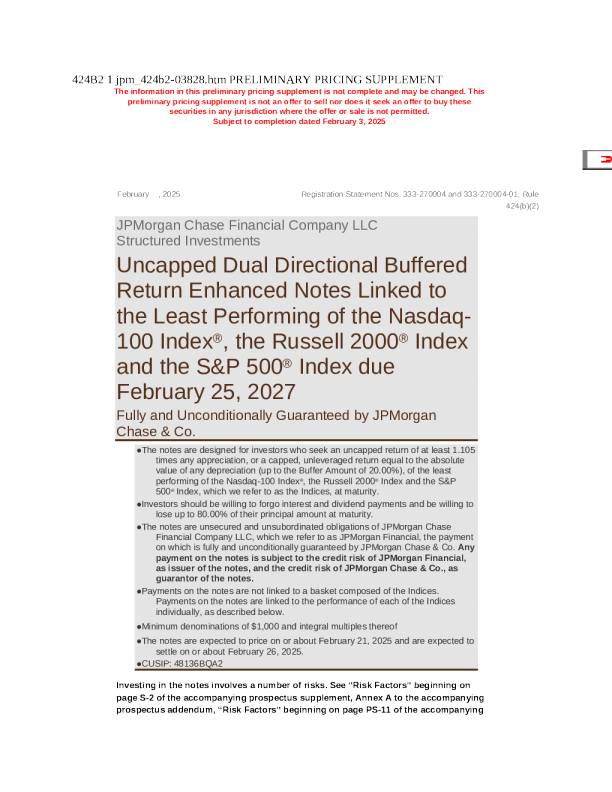 摩根大通美股招股说明书(2025-02-06版)