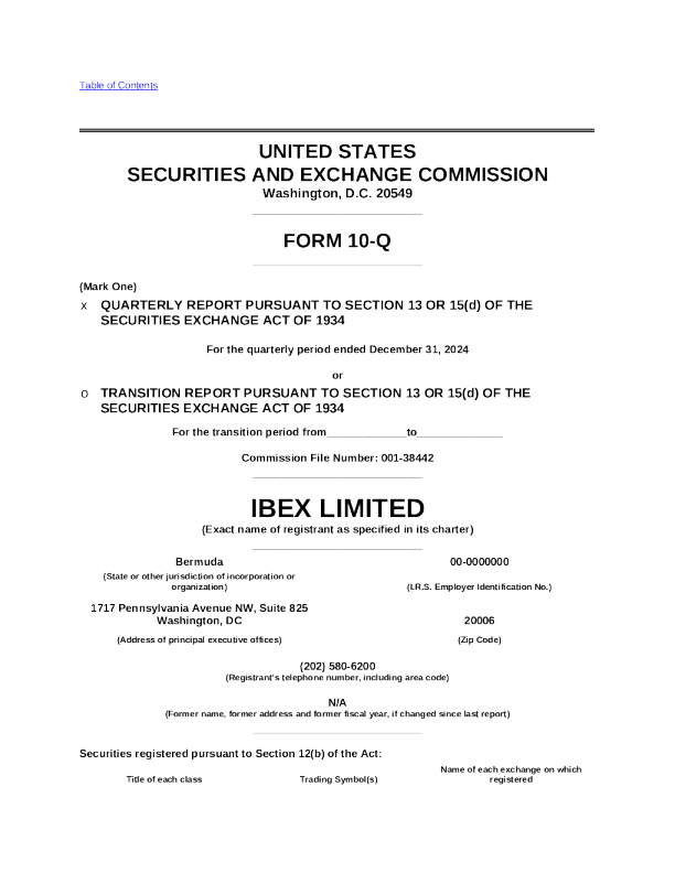 IBEX Ltd 2025 年年度报告