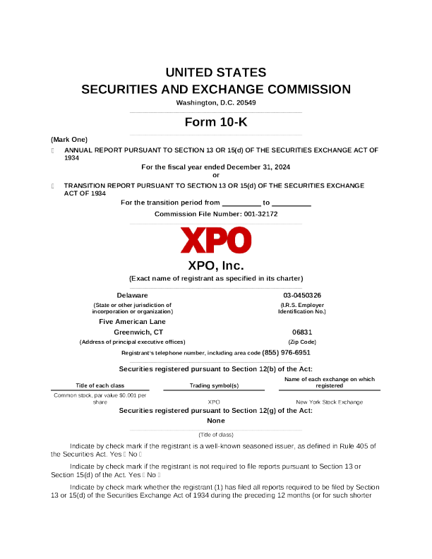 XPO 2024年度报告