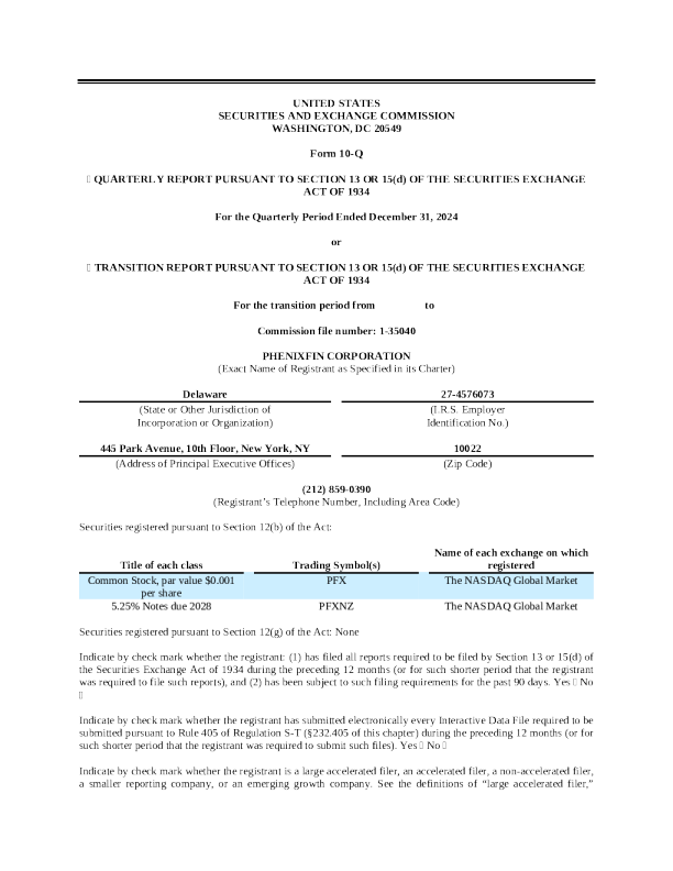 PhenixFIN：2025年年度报告
